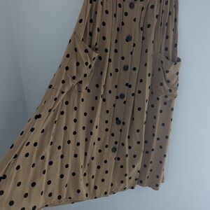 ASOS Brown A-Line Skirt with Black Polka Dots